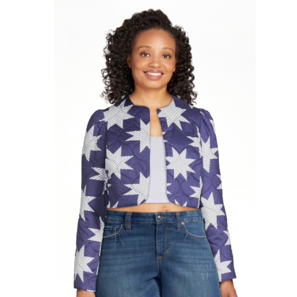 Time and Tru Blue Star Blazer